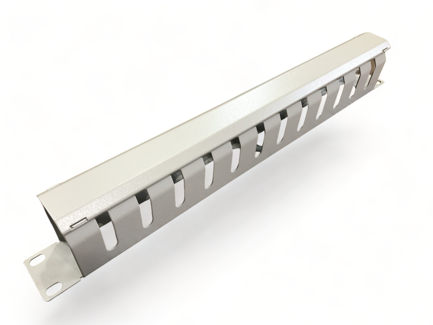 1U Black Horizontal Cable Management 12 Slot (Metal)