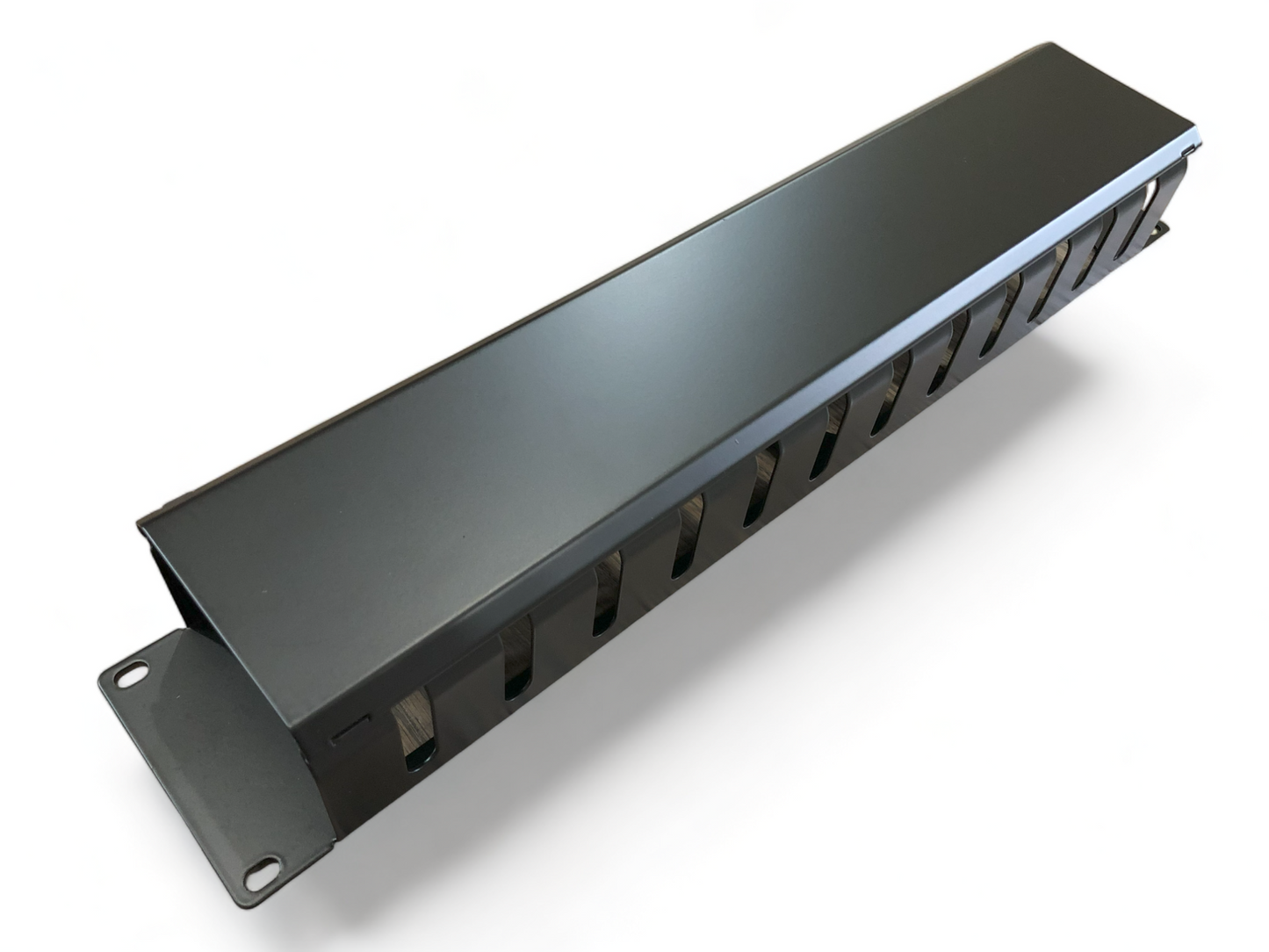 1U Black Horizontal Cable Management 12 Slot (Metal)
