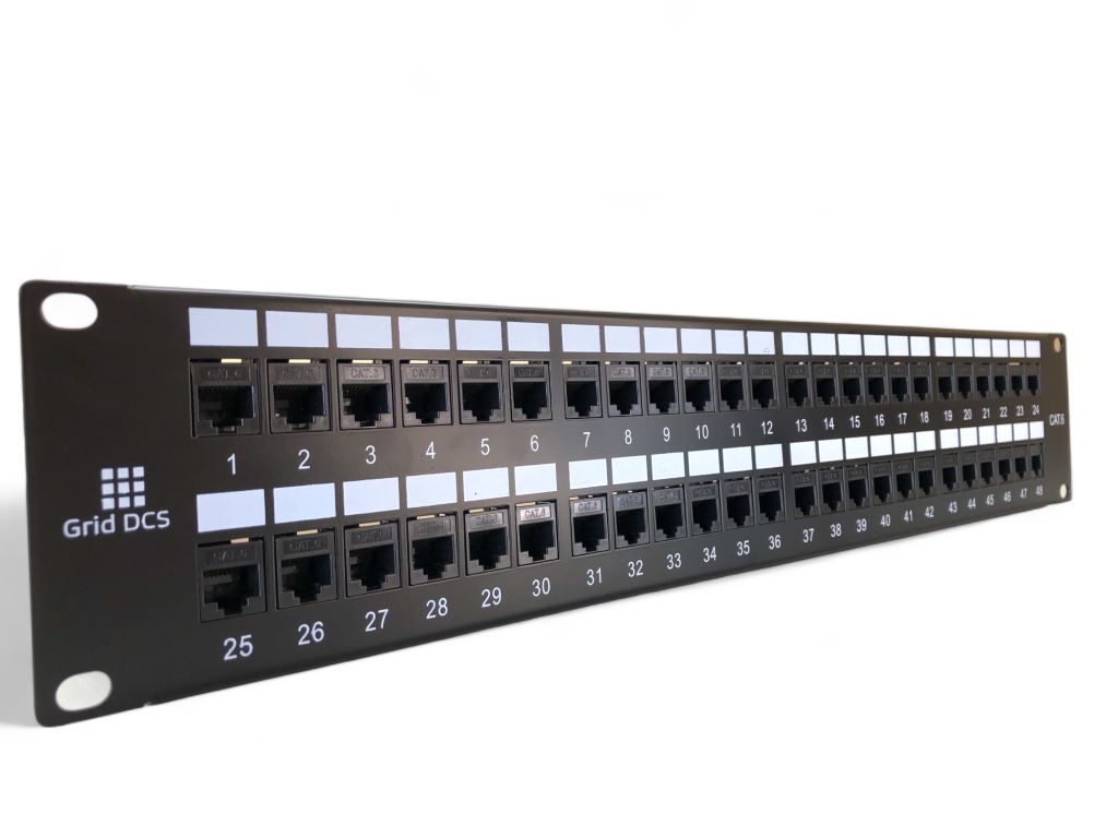 48 Port Patch Panel 2U UTP with Inline Keystone CAT6 Coupler (Populated)