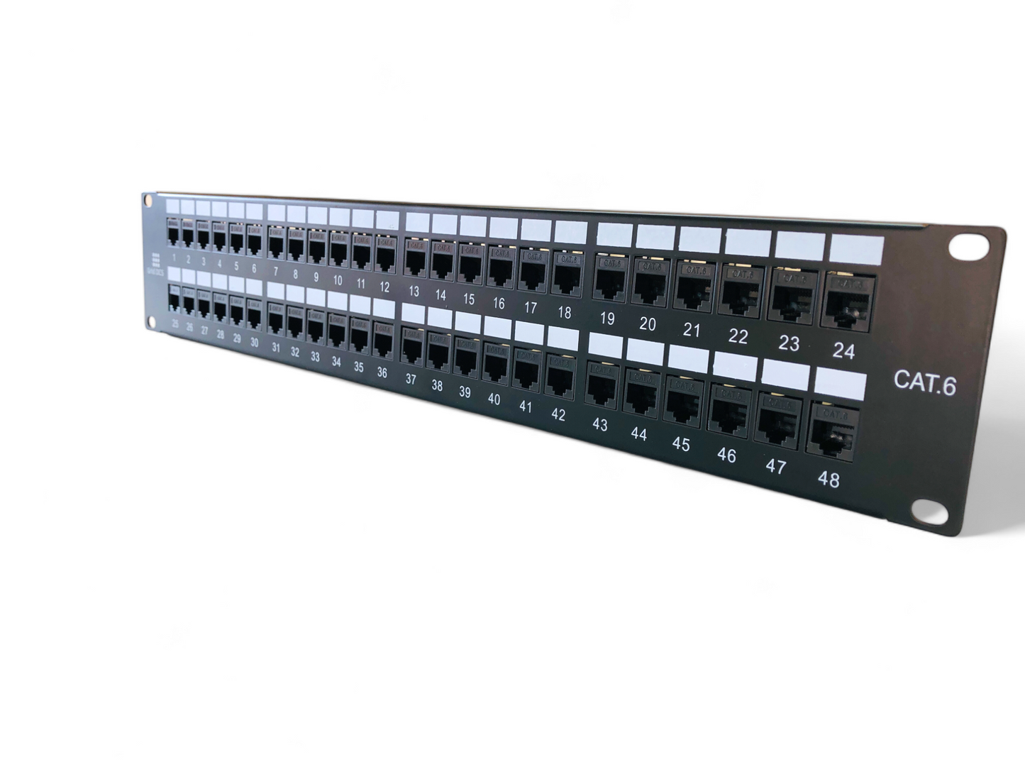 48 Port Patch Panel 2U UTP with Inline Keystone CAT6 Coupler (Populated)