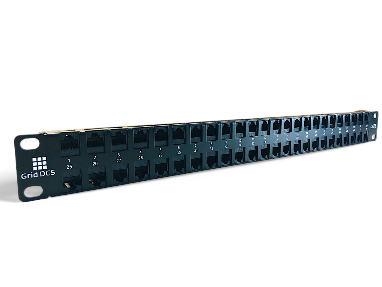 48 Port High Density 1U Patch Panel UTP with Inline Keystone CAT6 Coupler (Populated)