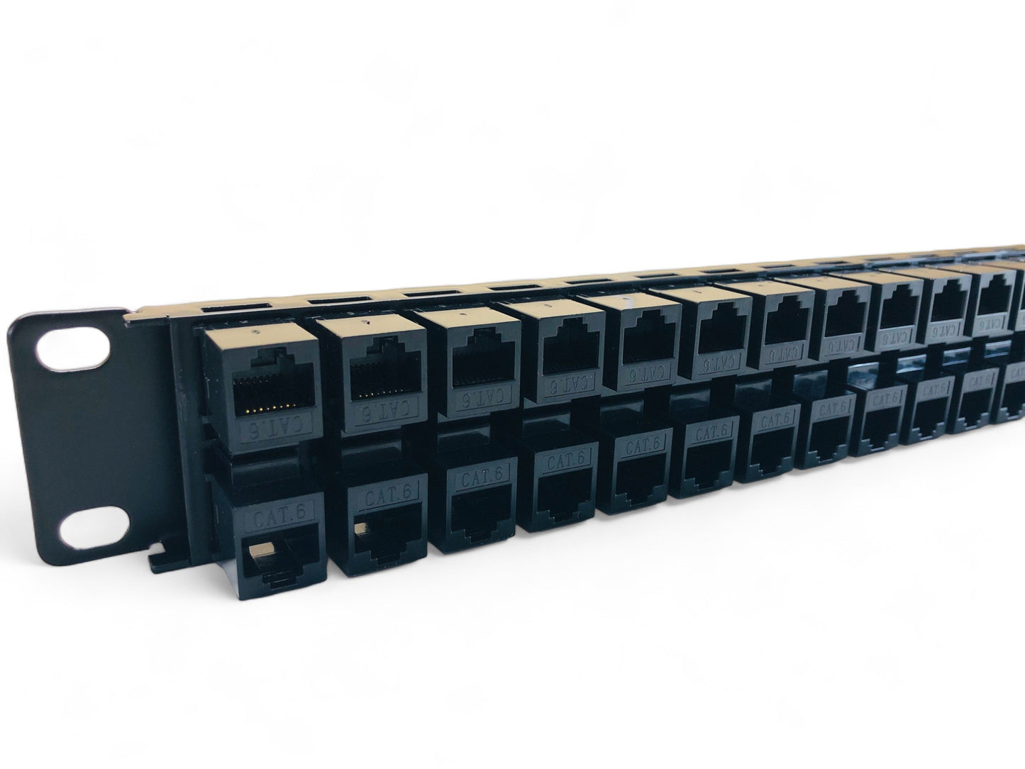 48 Port High Density 1U Patch Panel UTP with Inline Keystone CAT6 Coupler (Populated)
