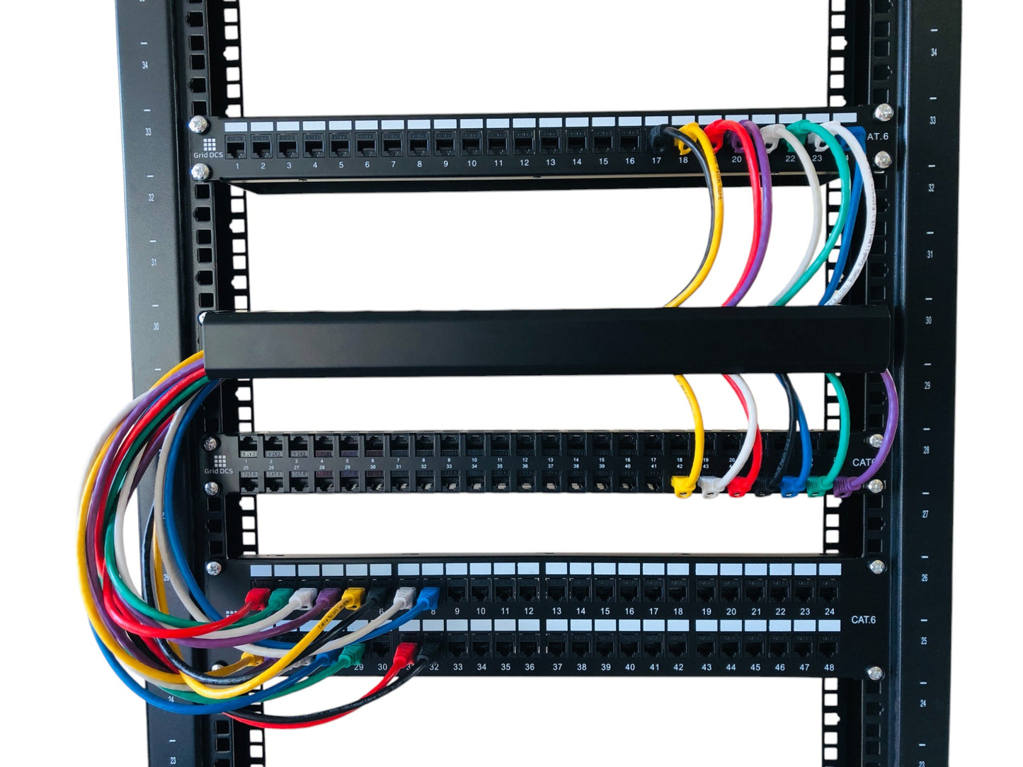 24 Port Patch Panel 1U UTP with Inline Keystone CAT6 Coupler (Populated)