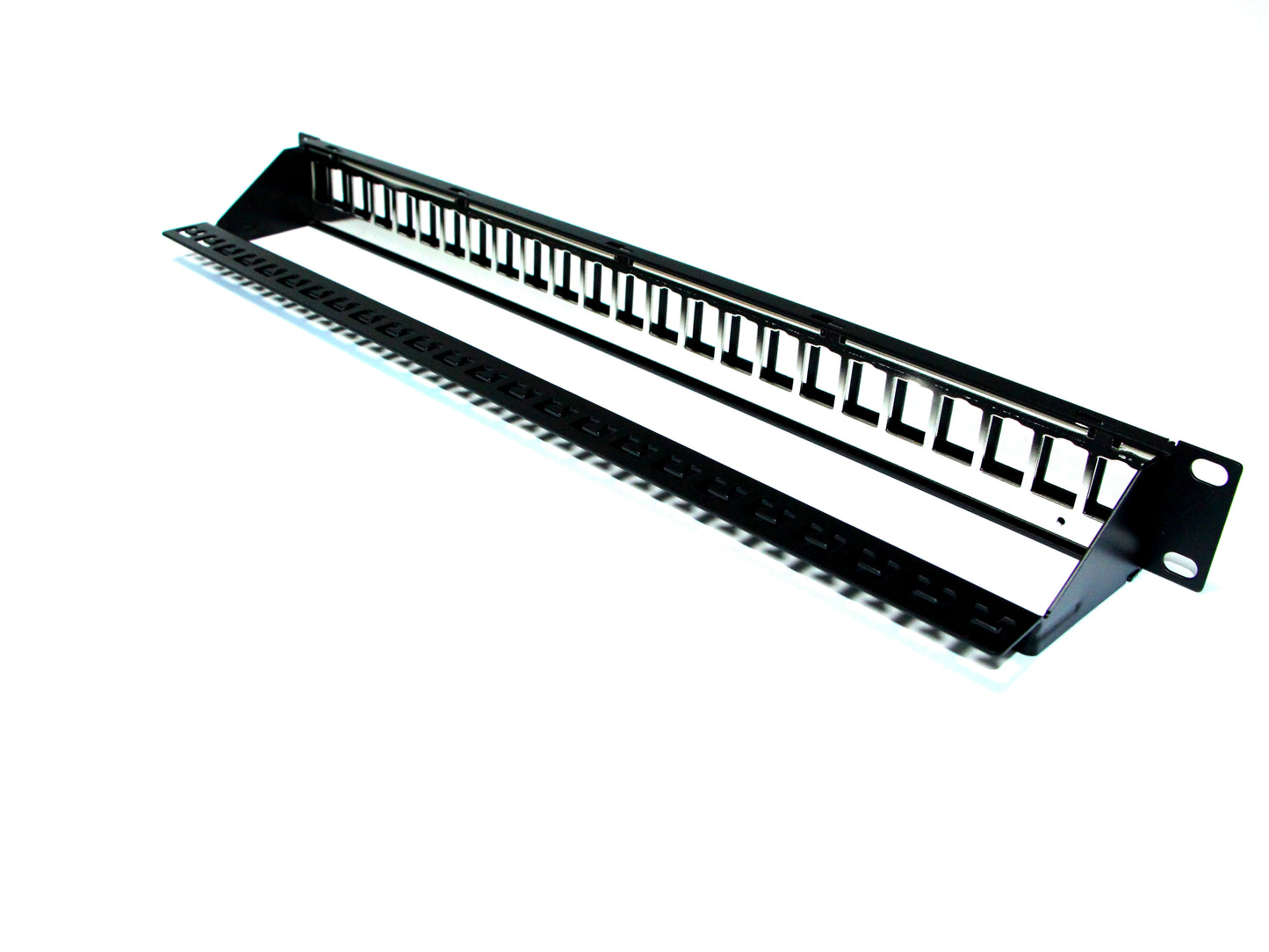 24-Port Patch Panel 1U (Blank) - Accepts Keystone modules (RJ45 CAT6)