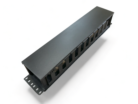 2U Black Horizontal Cable Management 12 Slot (Plastic)…