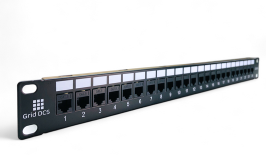 24 Port Patch Panel 1U UTP with Inline Keystone CAT6 Coupler (Populated)