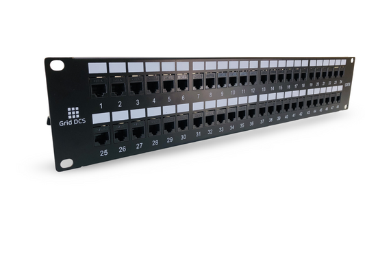 48 Port Patch Panel 2U UTP with Inline Keystone CAT6 Coupler (Populated)